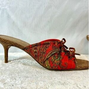 New Sam Edelman Womens Pia Slip-On Kitten-Heel Sandals / Sz 7